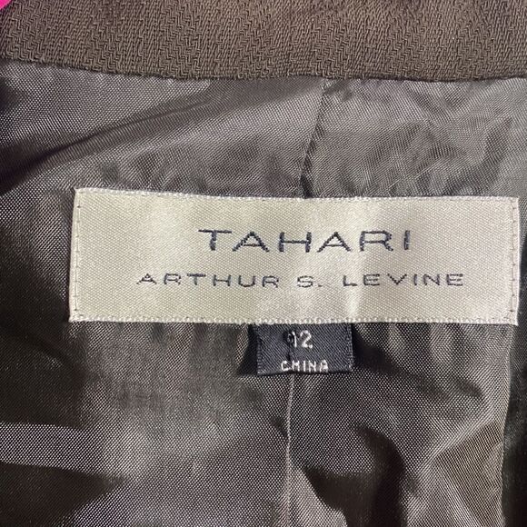Tahari Arture S Levine Womens Dark Olive Green Blazer Jacket - Picture 12 of 14
